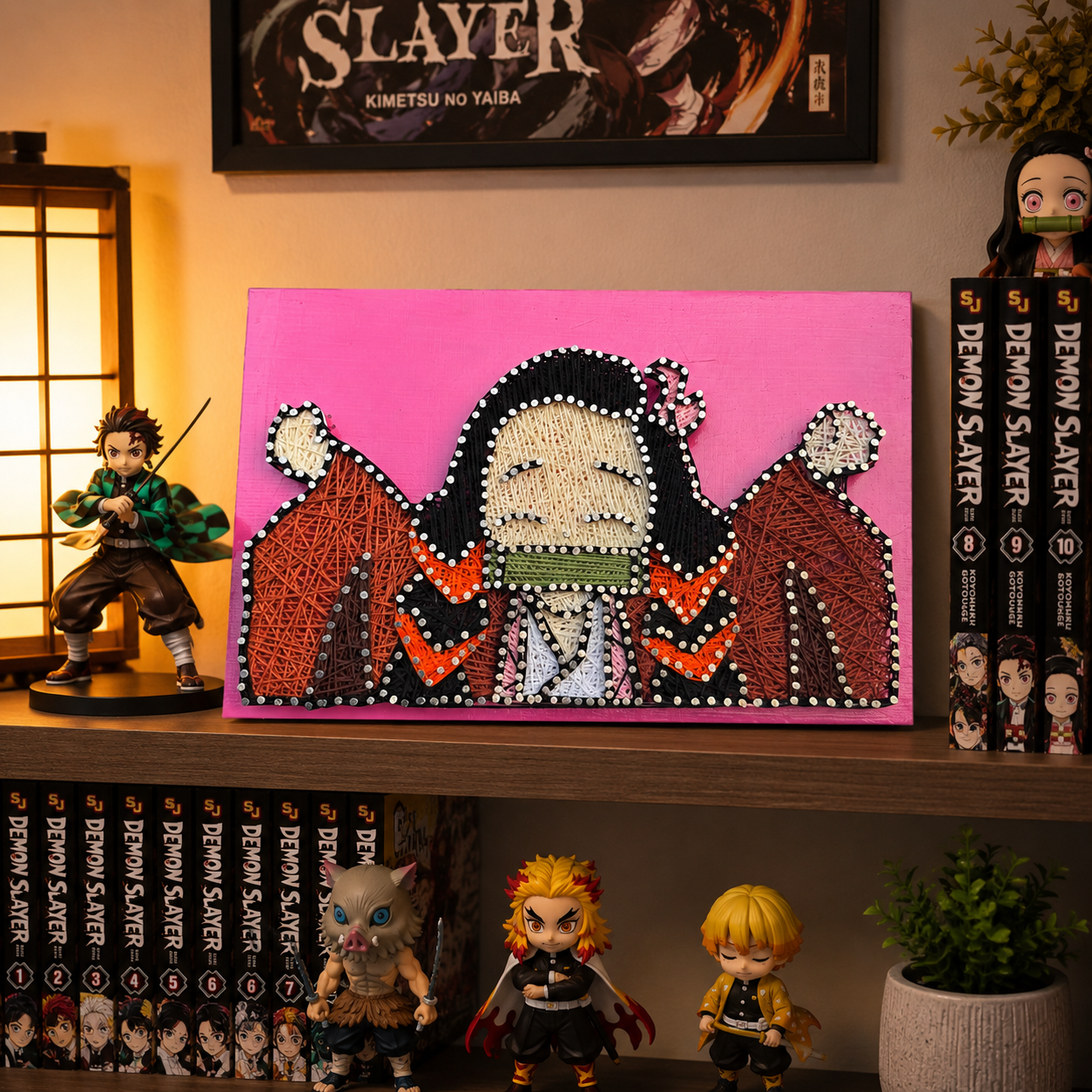 Nezuko String Art – Handmade Anime Wall Decor