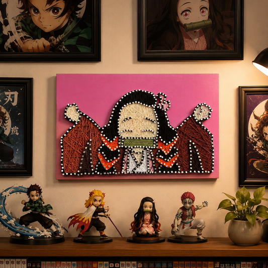 Nezuko String Art – Handmade Anime Wall Decor