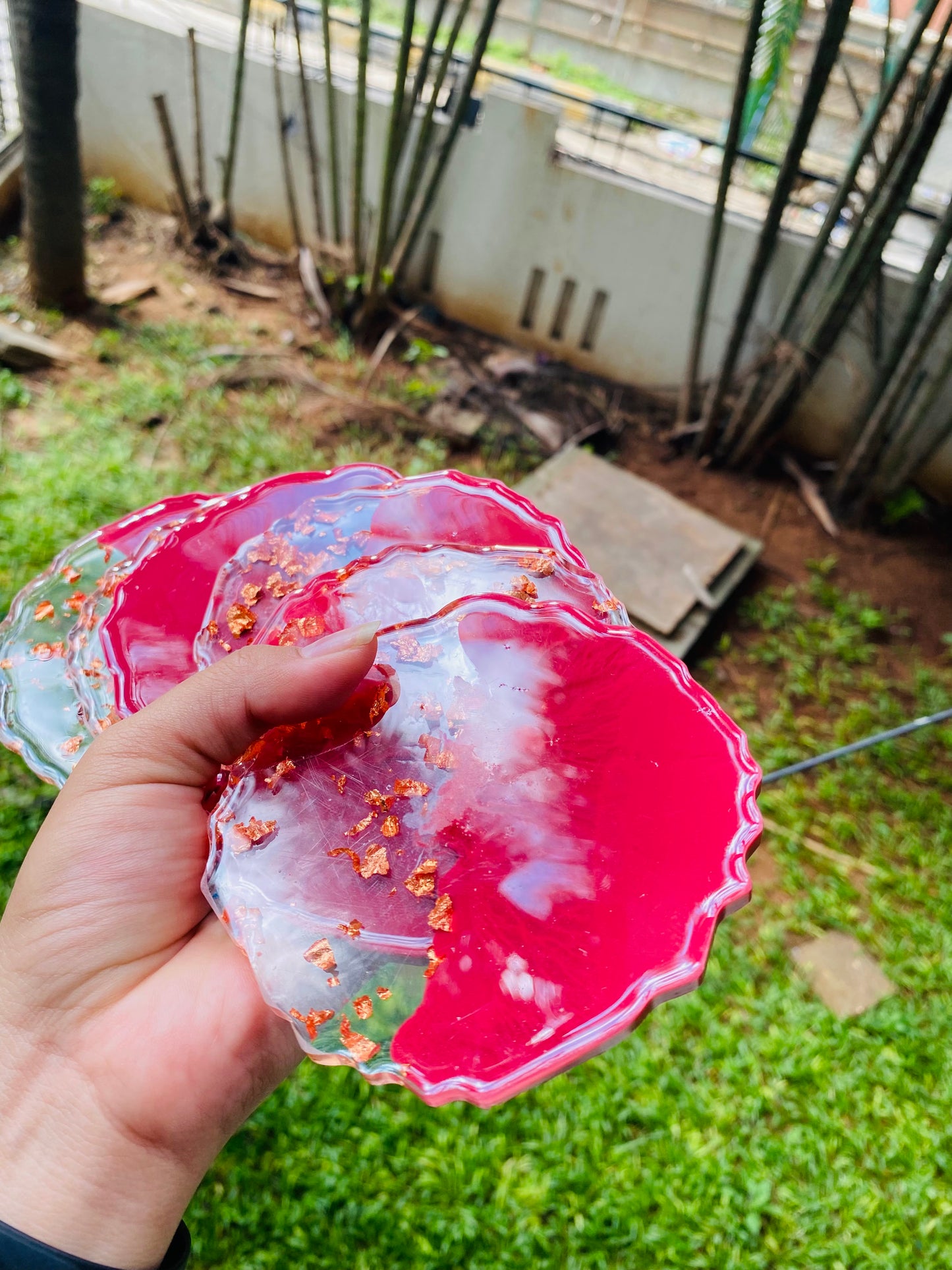 Red Ombre Coasters - Set of 6 [Pre order]