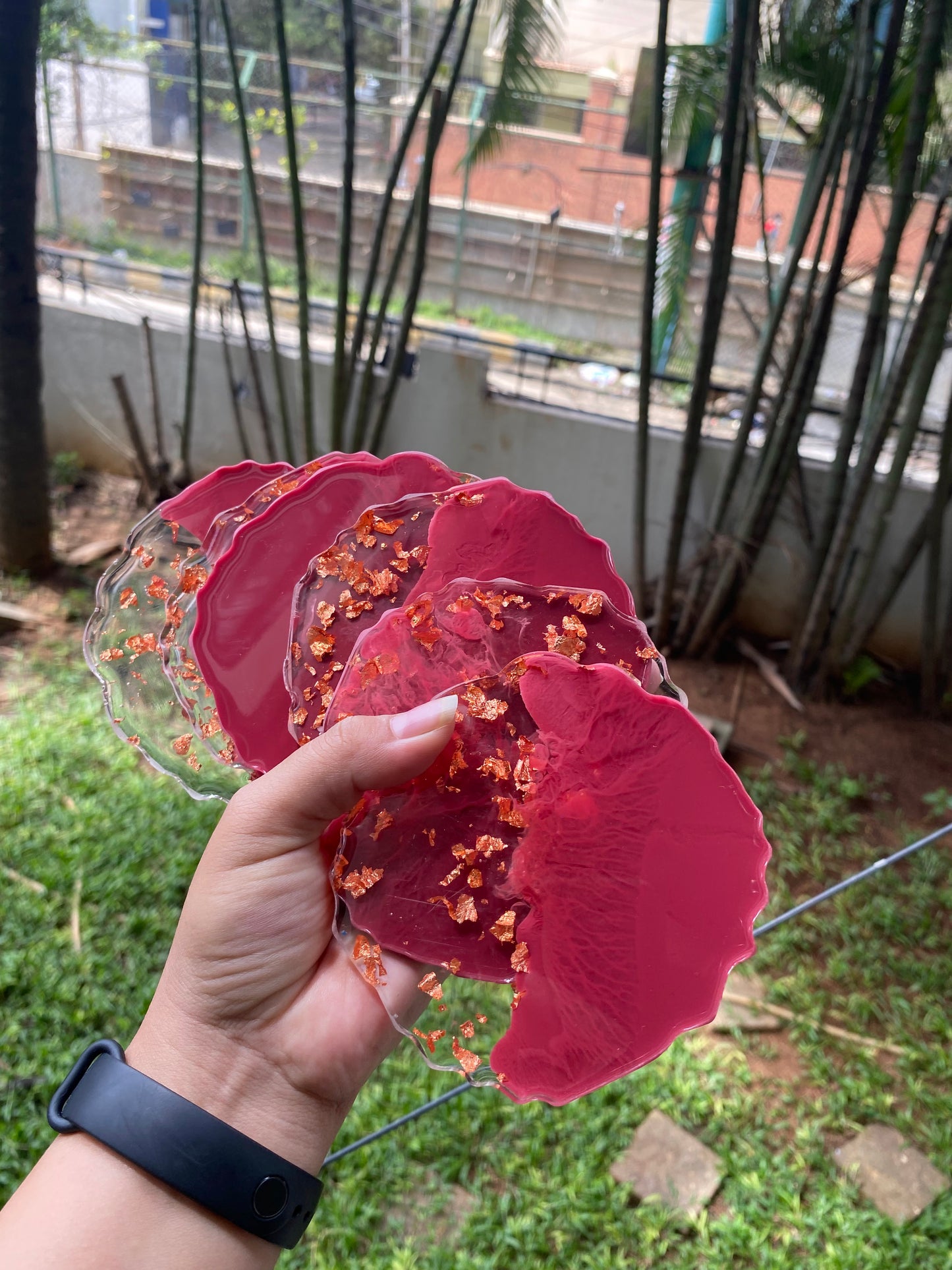 Red Ombre Coasters - Set of 6 [Pre order]