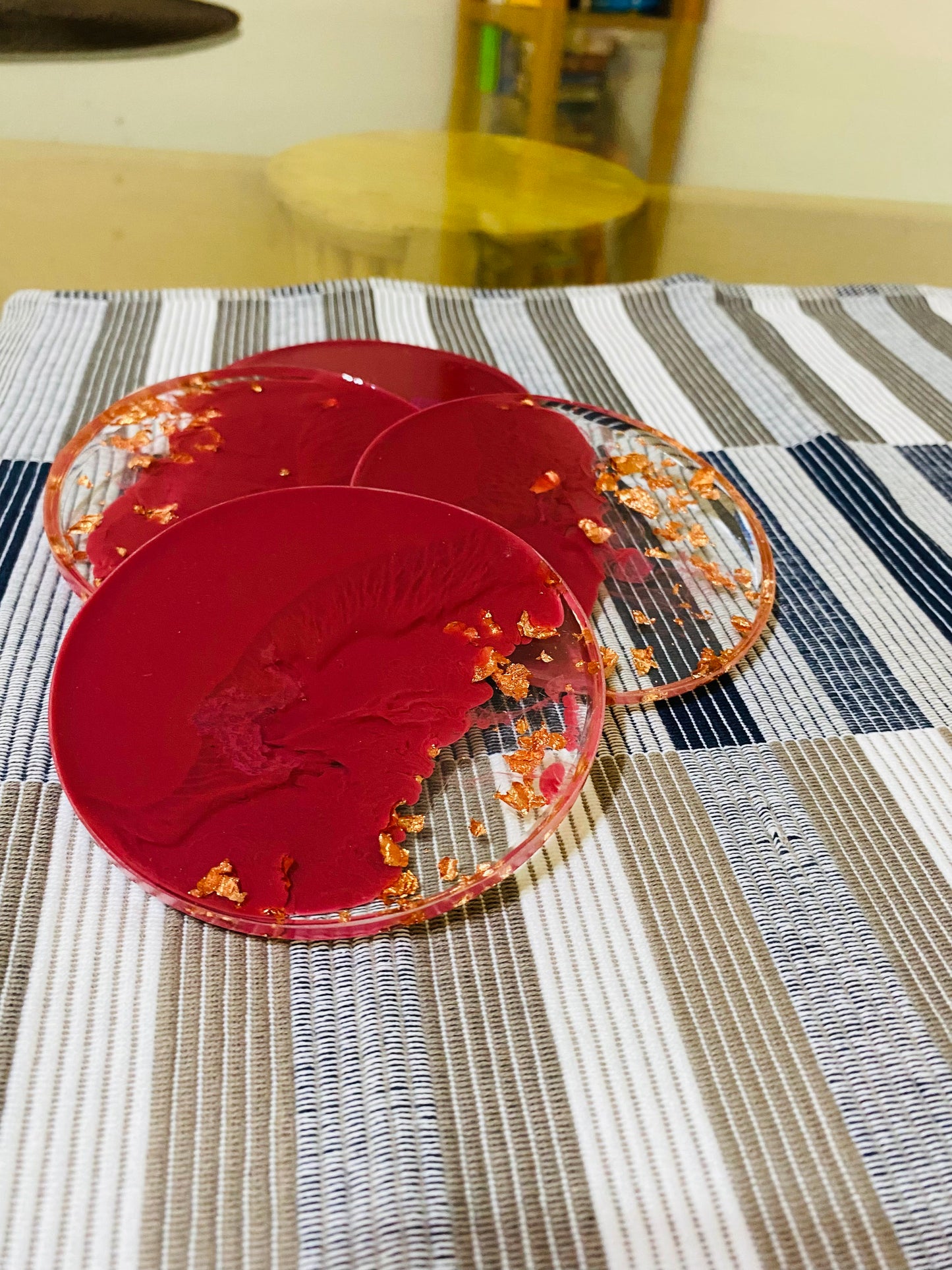 Red Ombre Coasters - Set of 6 [Pre order]