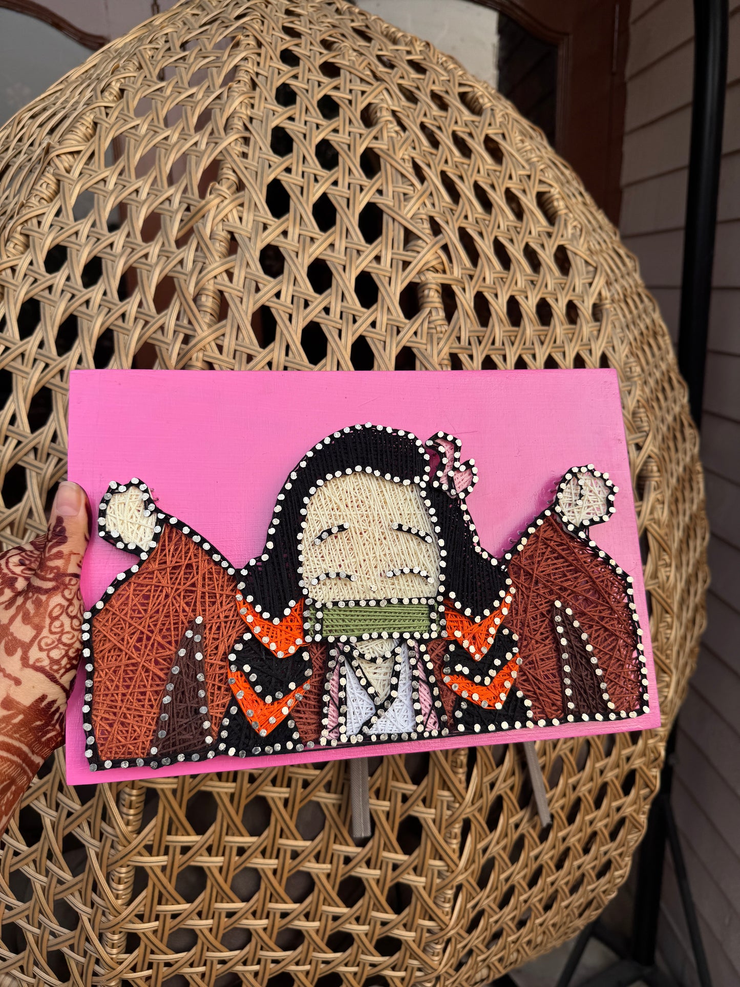 Nezuko String Art – Handmade Anime Wall Decor