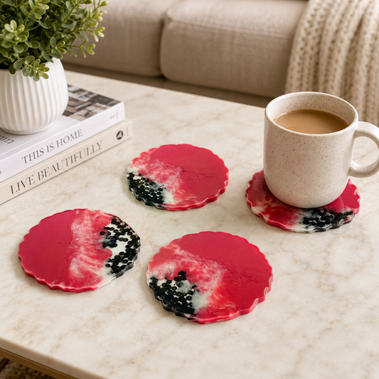 Pink Candy Resin Coasters