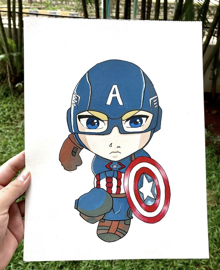8X12 inch Captain America painting[Pre-order]