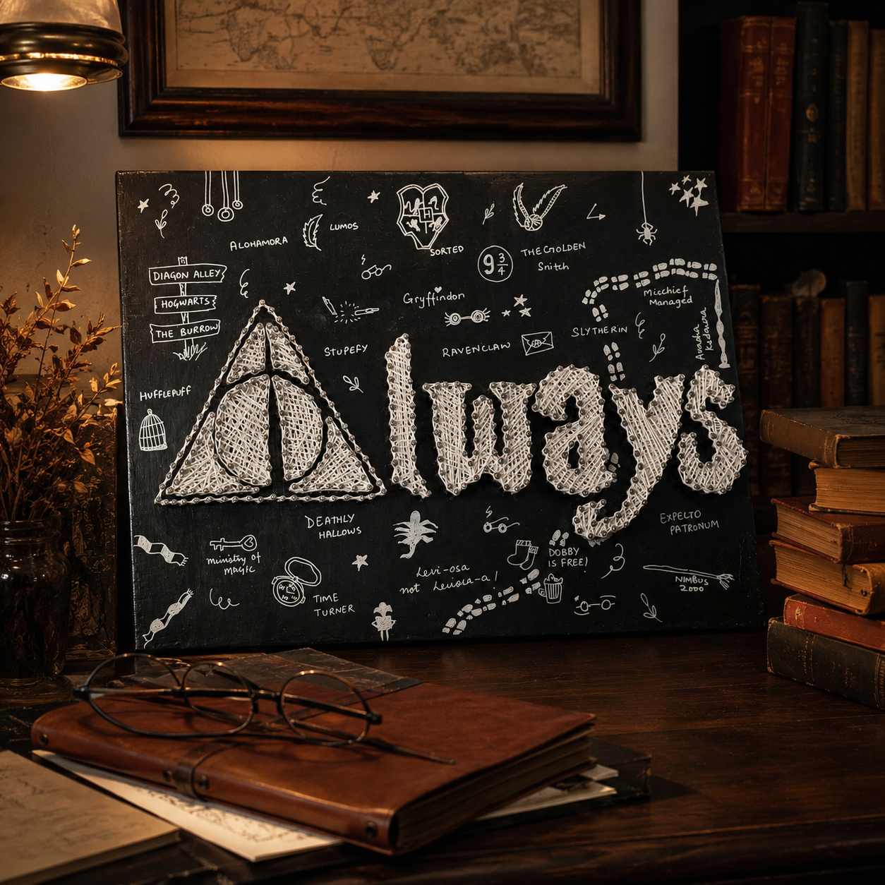 Always Handmade String Art – Wizard-Inspired 12x16"