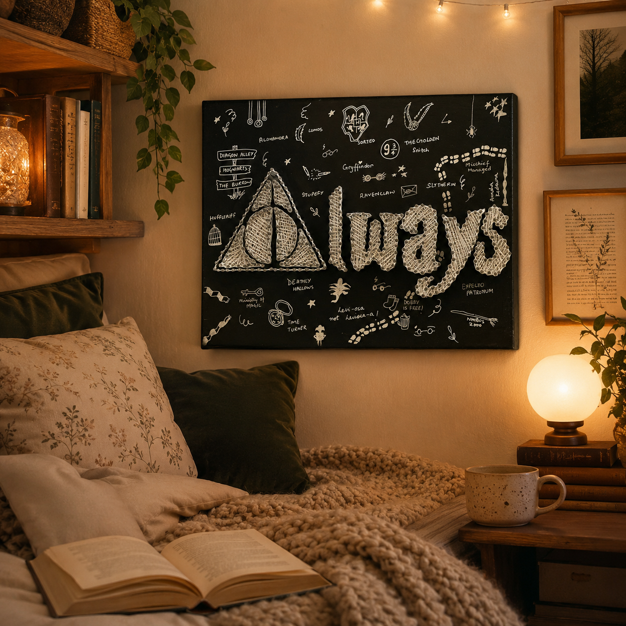 Always Handmade String Art – Wizard-Inspired 12x16"