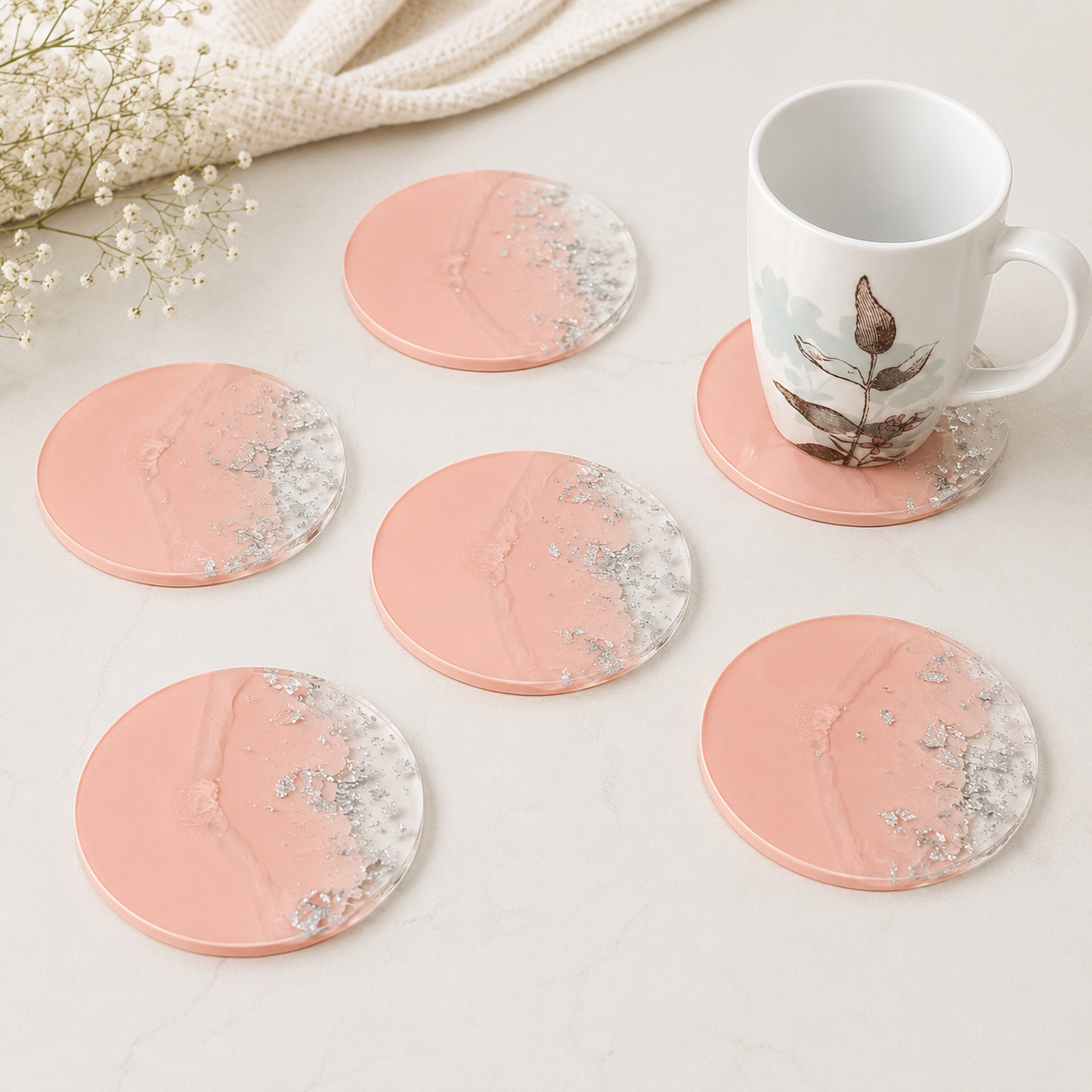 Baby pink and silver