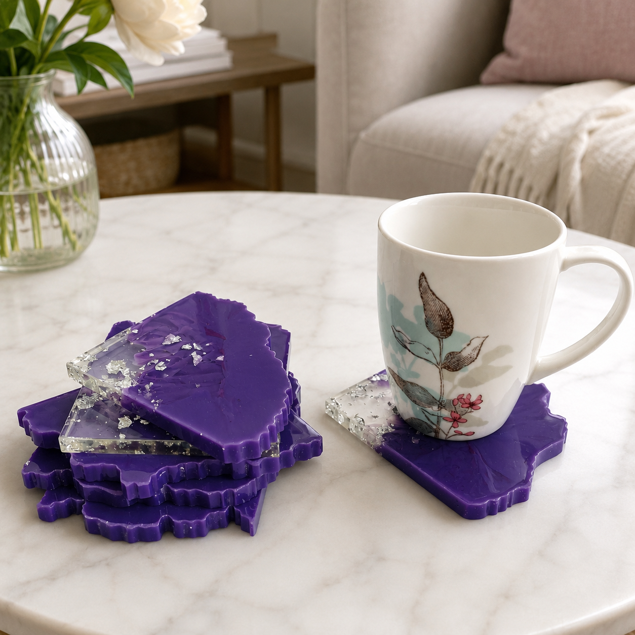 Purple Ombre Coasters - Set of 6 [Pre-Order]
