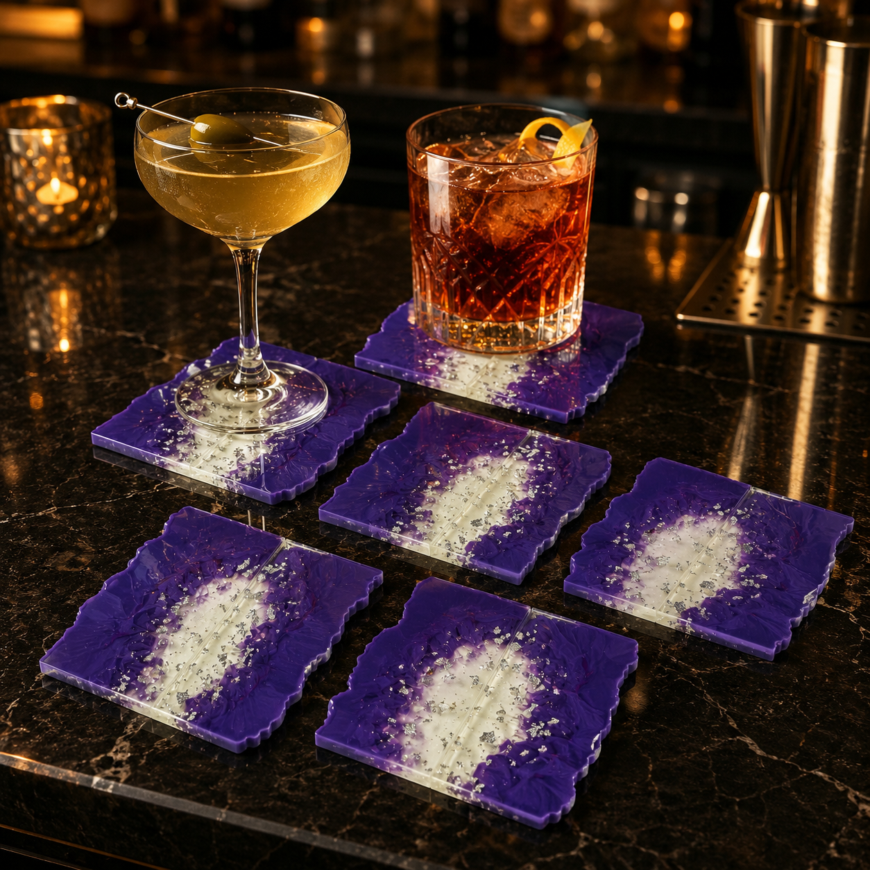 Purple Ombre Coasters - Set of 6 [Pre-Order]