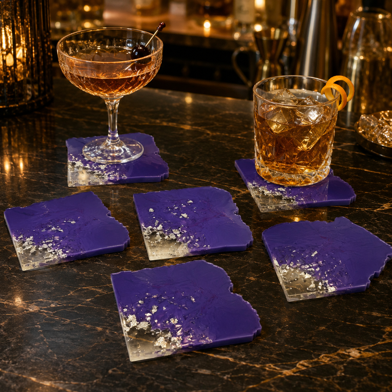Purple Ombre Coasters - Set of 6 [Pre-Order]