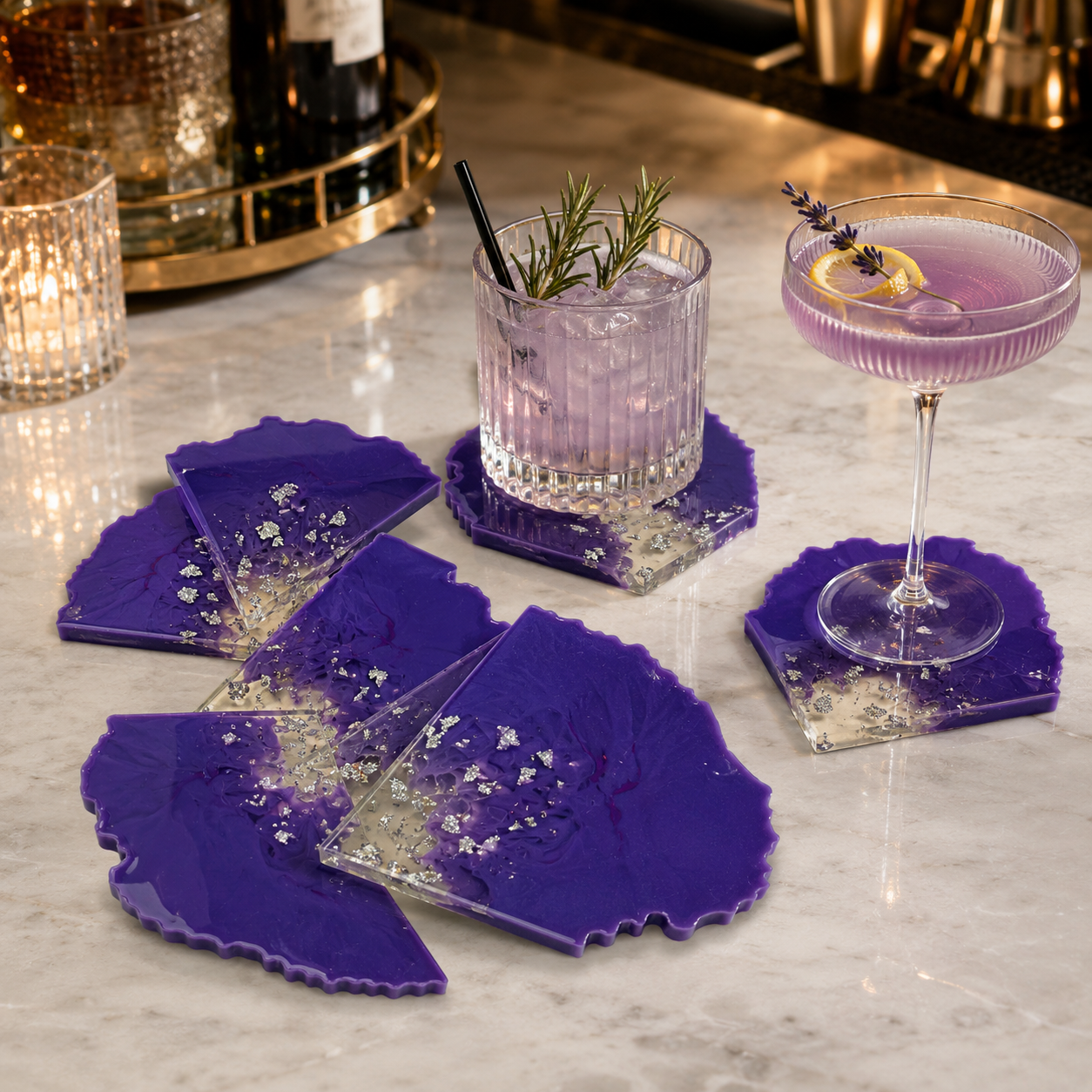 Purple Ombre Coasters - Set of 6 [Pre-Order]