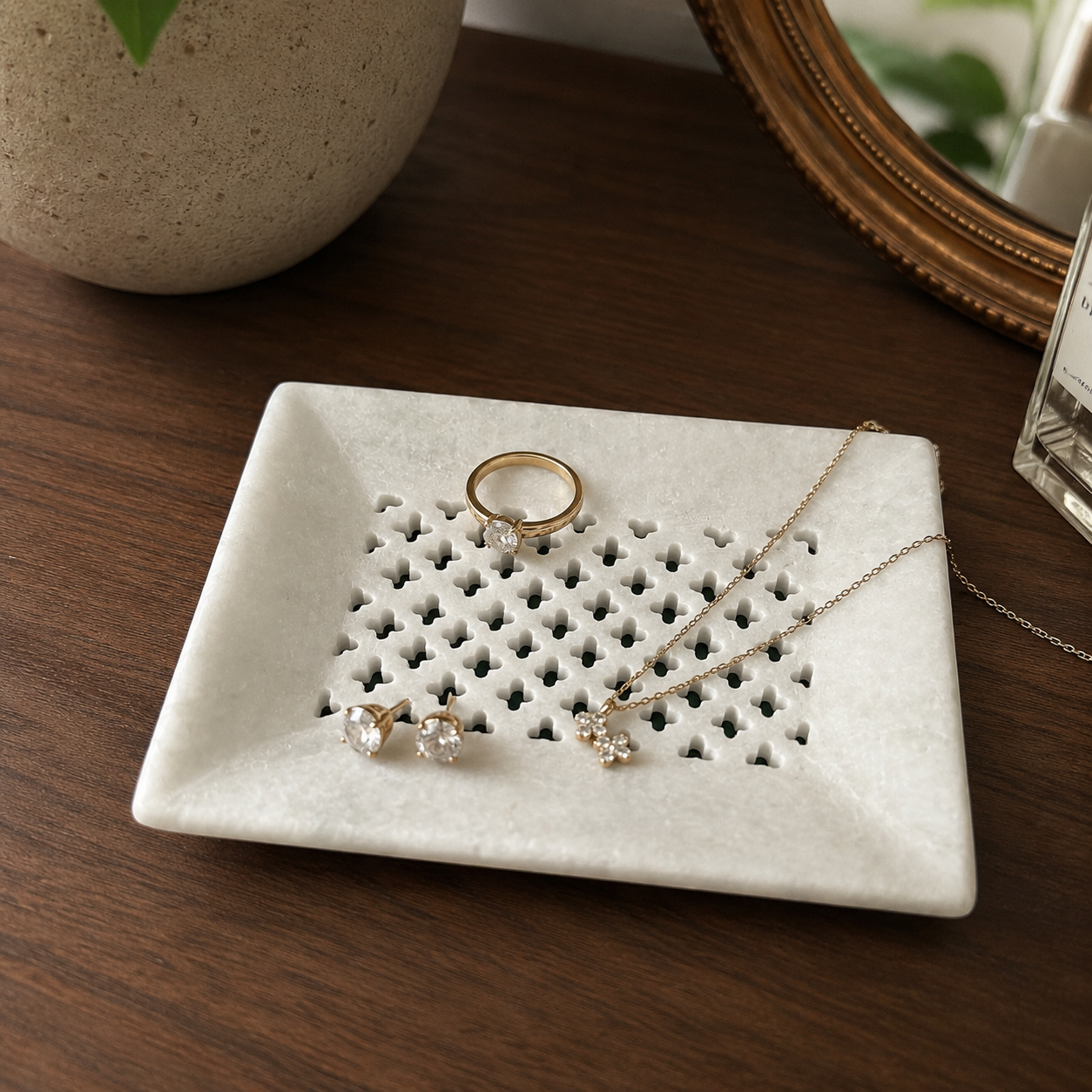 Jali Marble Tray Small